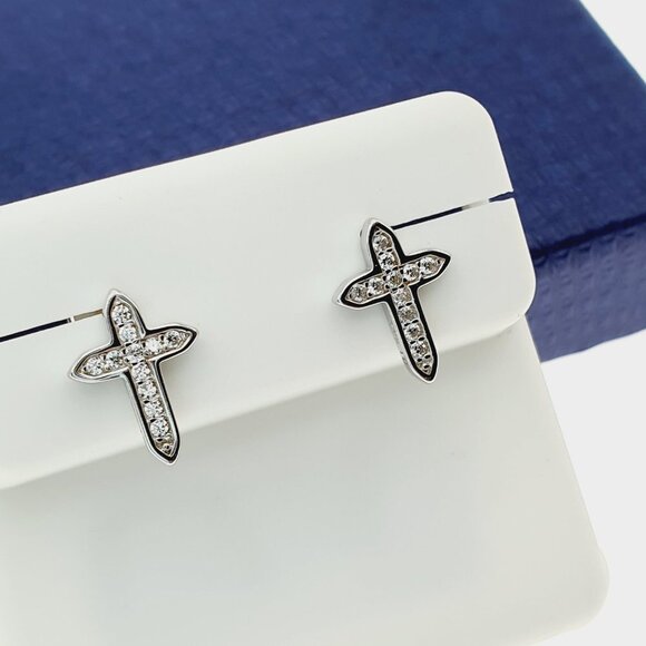 925 Sterling Silver CZ Stud Earrings for Women/Girl, US925P1209 - Picture 3 of 9